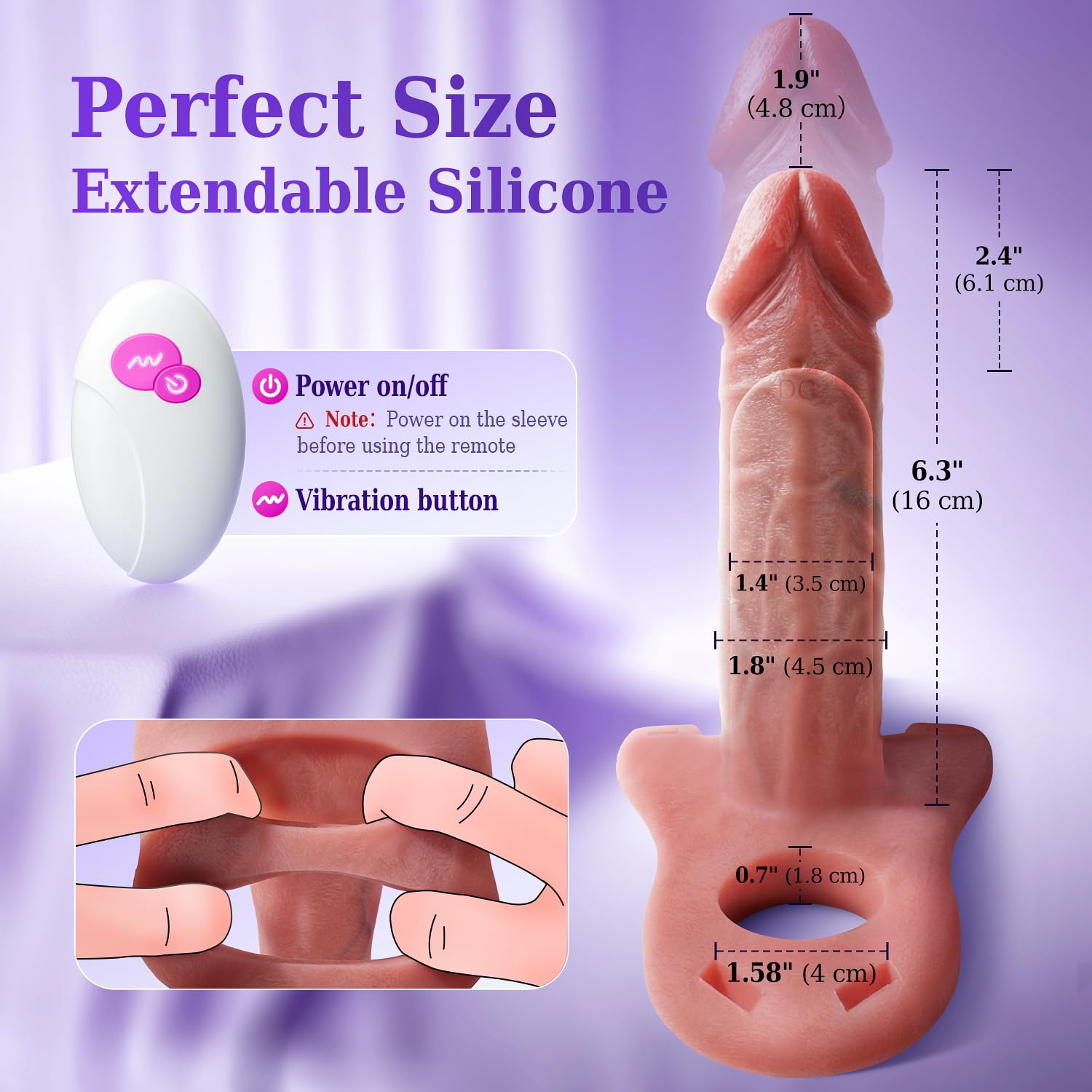 Penis Sleeve Cock Sleeve Vibrator - FYSHAVO 4IN1 Realistic Adult Male Sex Toys for Men Penis Extender Vibrating Cock Ring 9 Modes, App Remote Control, Elastic Penis Ring to Enlarge for Men Couples