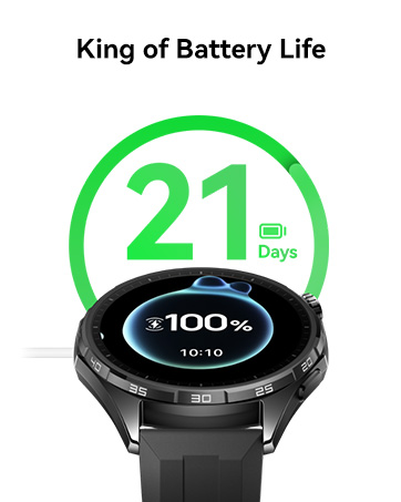 تتميز ساعة Huawei WATCH GT 6 الذكية مقاس 46 مم بعمر بطارية يصل إلى 21 يومًا.