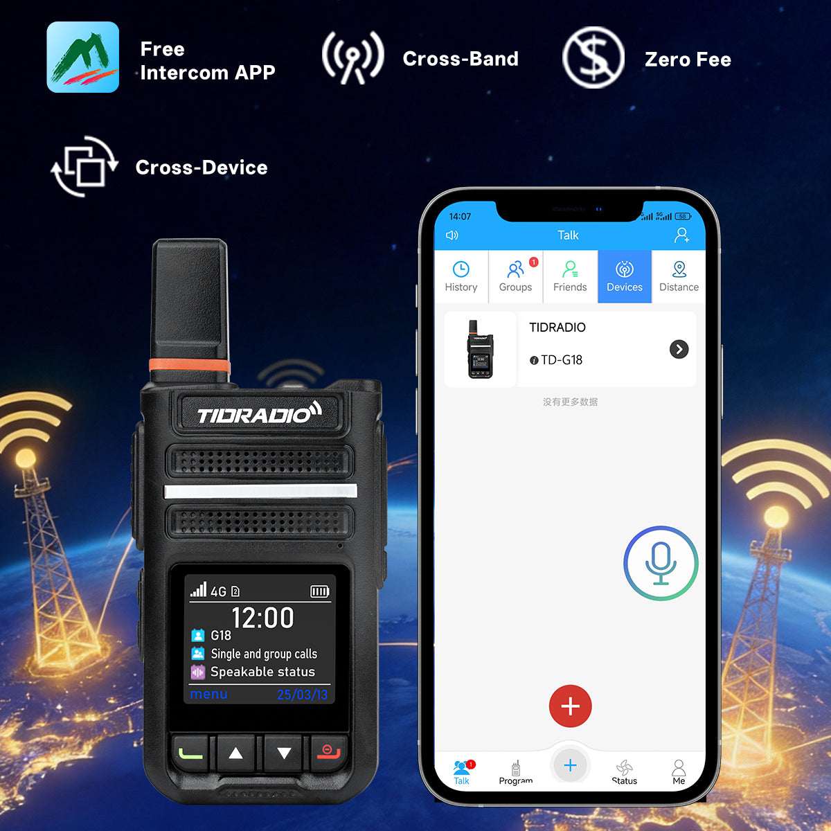 جهاز لاسلكي TD-G18 عالمي بتقنية LTE غير محدود المدى مع شريحة SIM